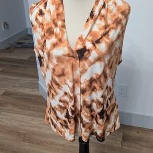 Calvin Klein Orange Tie-Dye Blouse